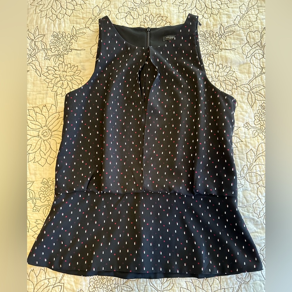 Ann Taylor Black Sleeveless Blouse 0